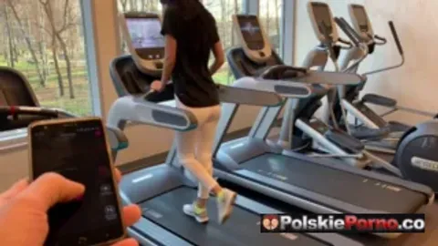 Polskie Porno public Masturbation with lovense (LUSH) PART 3. during fitness in the gym