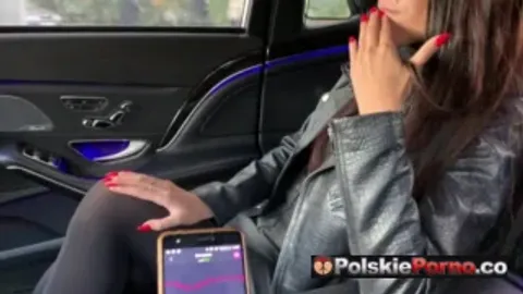 Polskie Amatorskie Public mastrubation with Lovens Lush in taxi and restaurant
